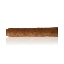 A bandless cigar with shiny medium brown wrapper