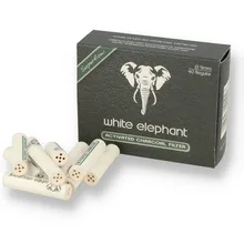 White Elephant Activated Charcoal 9mm Pipe Filters 40's