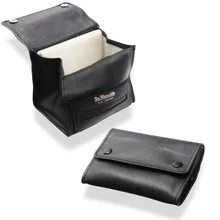 Dr Plumb Black Leather Small Fold Up Box Pouch Tobacco Pouch P35514