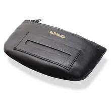 Dr Plumb's Black Leather Zipped Rolling Tobacco Pouch P35520