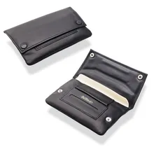 Dr Plumbs Black Leather Press Stud Hand Rolling Wallet P35529