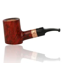 Talamona by Paolo Croci brass cognac poker briar pipe with acrylic stem