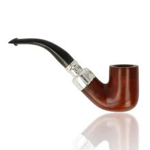 Reverse angle of the Peterson System Spigot Smooth 313 briar pipe with sterling silver mount