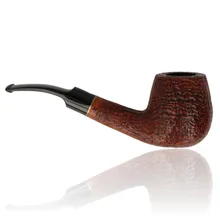 Side view of Talamona Sabbiato bent billiard XL pipe showing sandblasted briar texture and bent stem