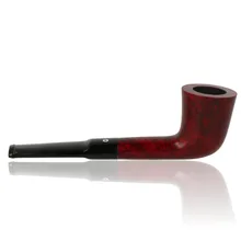 Talamona di Paolo Croci Elegant English Red Zulu briar pipe with smooth red finish and black acrylic stem