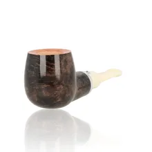 White Elephant Ebony And Ivory 9mm Grey Briar Pipe 6