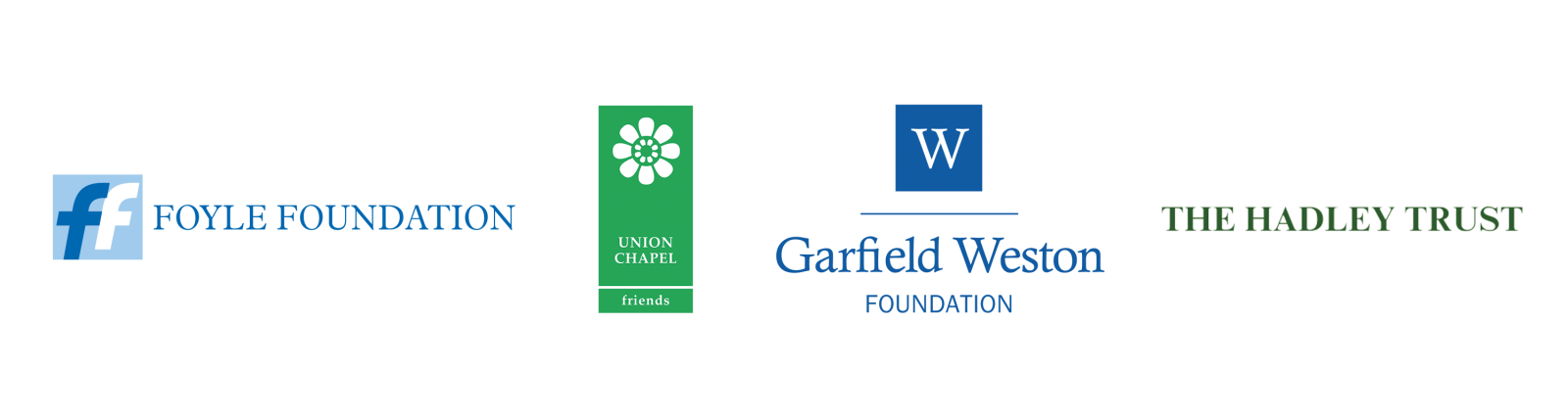 Foyle Founation, Friends of Union Chapel, Garfield Weston Foundation, The Hadley Trust