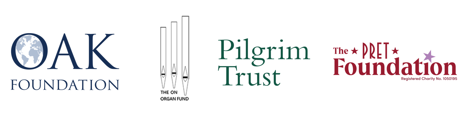 Oak, ON Organ Fund, Pilgrim Trust, The Pret Foundation