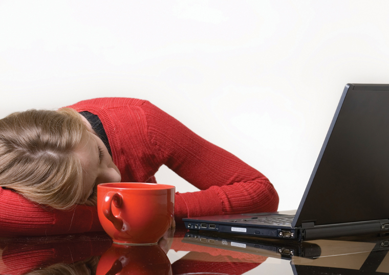 woman asleep at computer