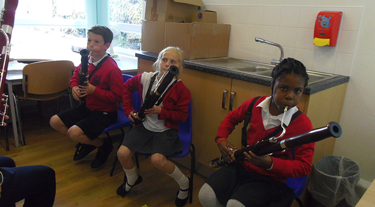 Children playing bassoon
