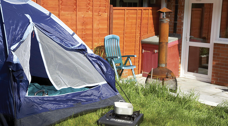 Camping in the garden