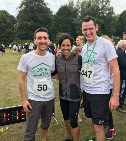 Richard Branson, Kelly Holmes & Phill Steele after Tunbridge Wells 10k run
