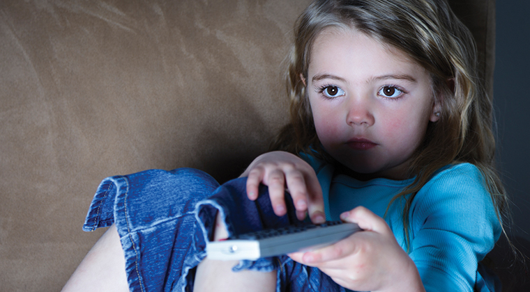child watching tv