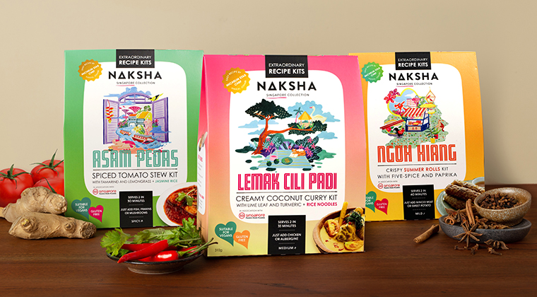 Naksha Recipe Kits with bold flavours and emerging artist pack design