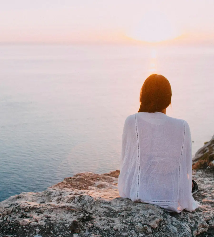 Lady looking out to sea