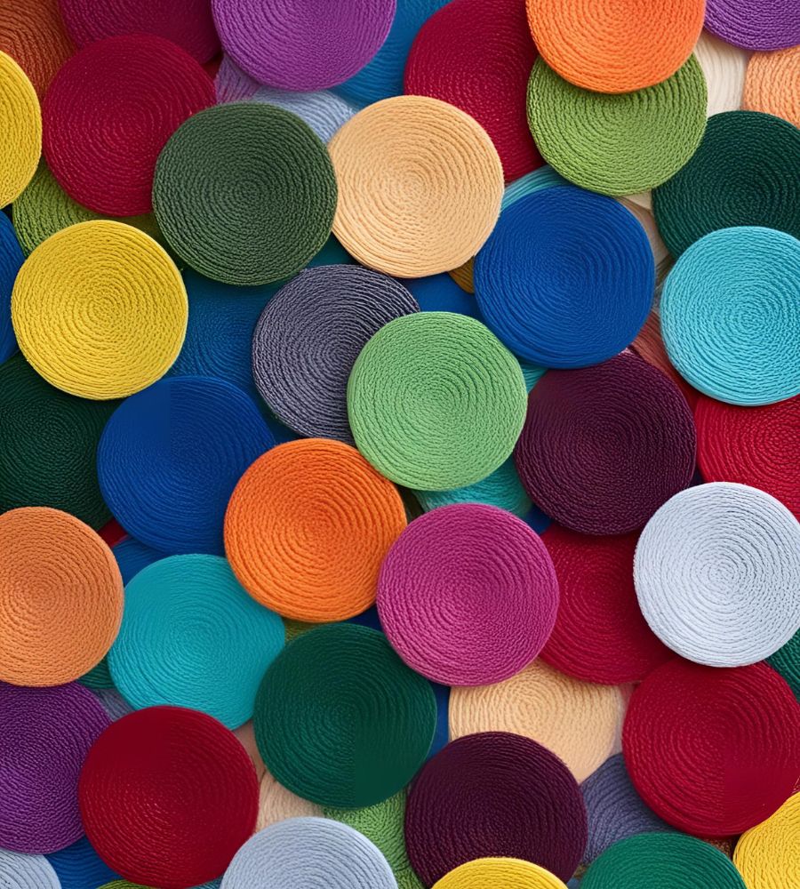 Colourful fabric circles