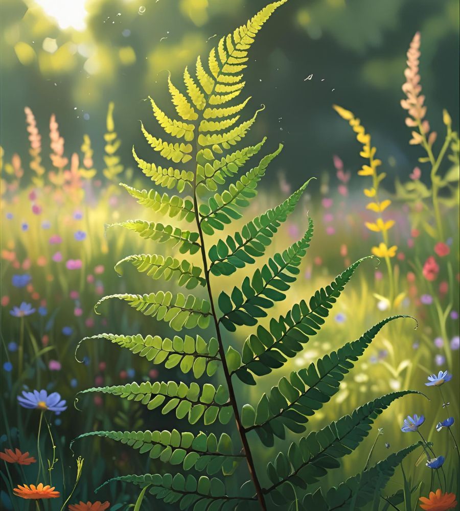 Fern in morning sun
