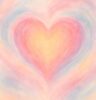 A soft pastel watercolor heart with glowing warm tones at its centre, symbolising gentleness and strength
