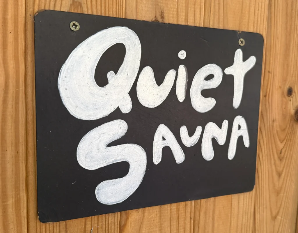 urban sauna Bermondsey quiet sauna sign