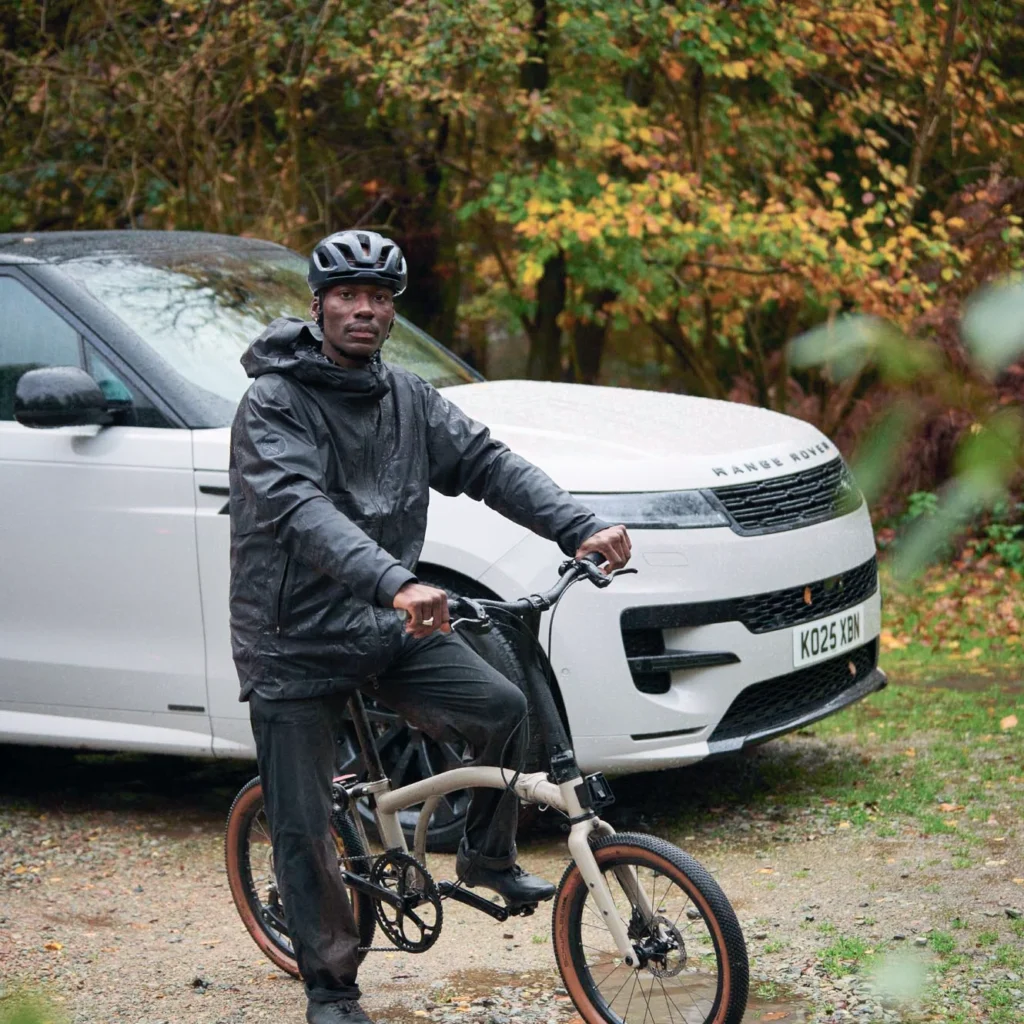 Duke on his G-Line in front of their Range Rover