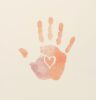 pastel coloured child's handprint