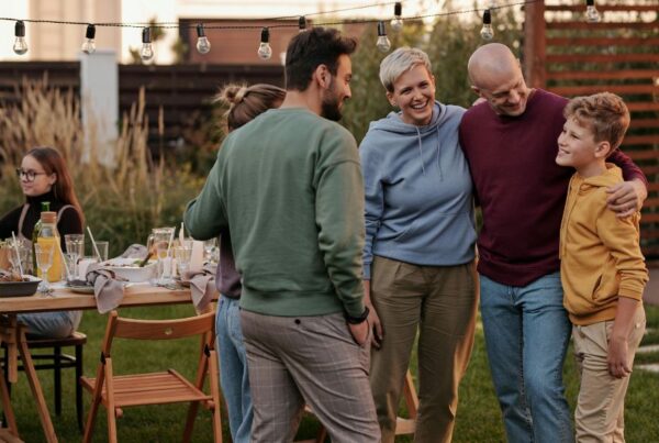 Community and family social gathering for alfresco lunch