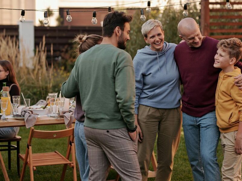 Community and family social gathering for alfresco lunch