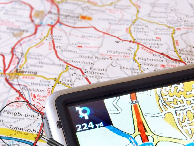 Paper map, with digital maps app