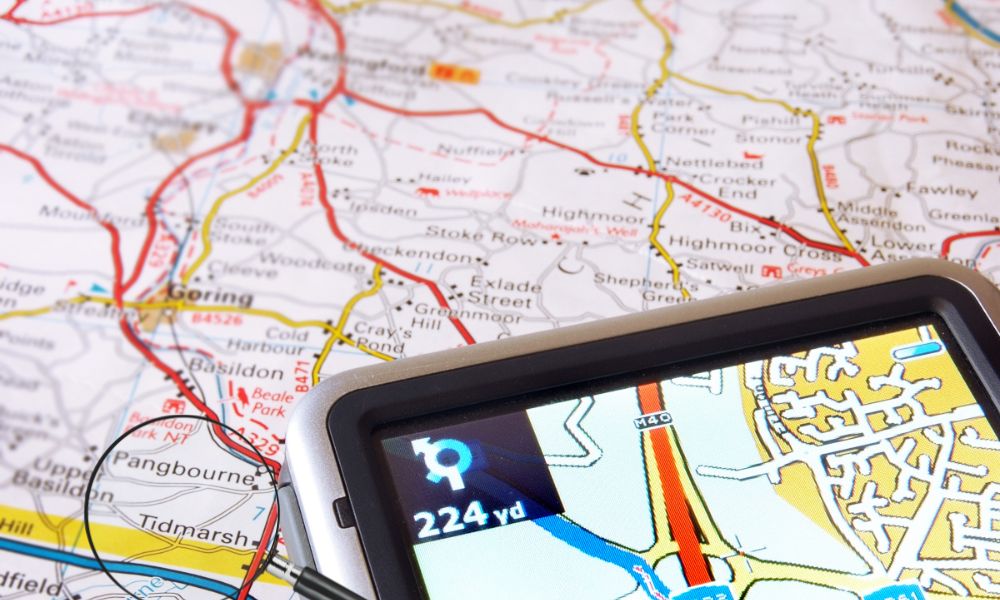 Paper map, with digital maps app