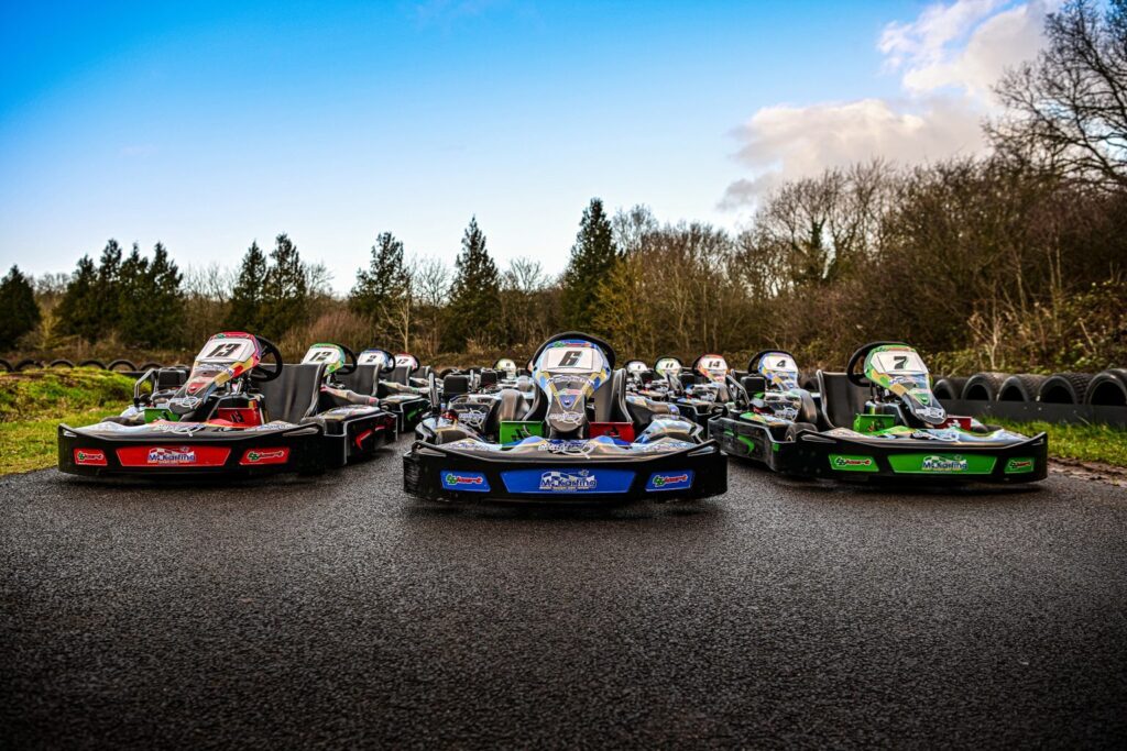 Go Karts lined up on start line