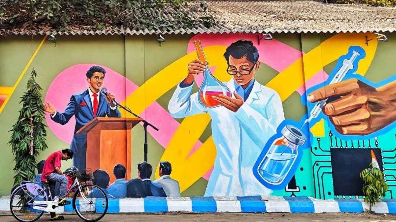 From Tollygunge to New Town, how one artist is colouring Kolkata’s streets with murals