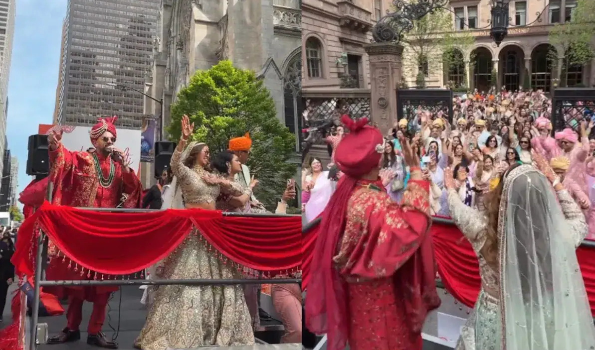 Indian Couple's Grand Wedding Baraat Shuts Down New York's Fifth Avenue, Video Goes Viral