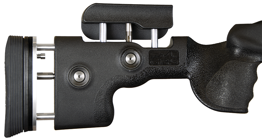 GRS Height Adustable Recoil Pad mounted onto a GRS Berserk with a 1 inch GRS Limbsaver.