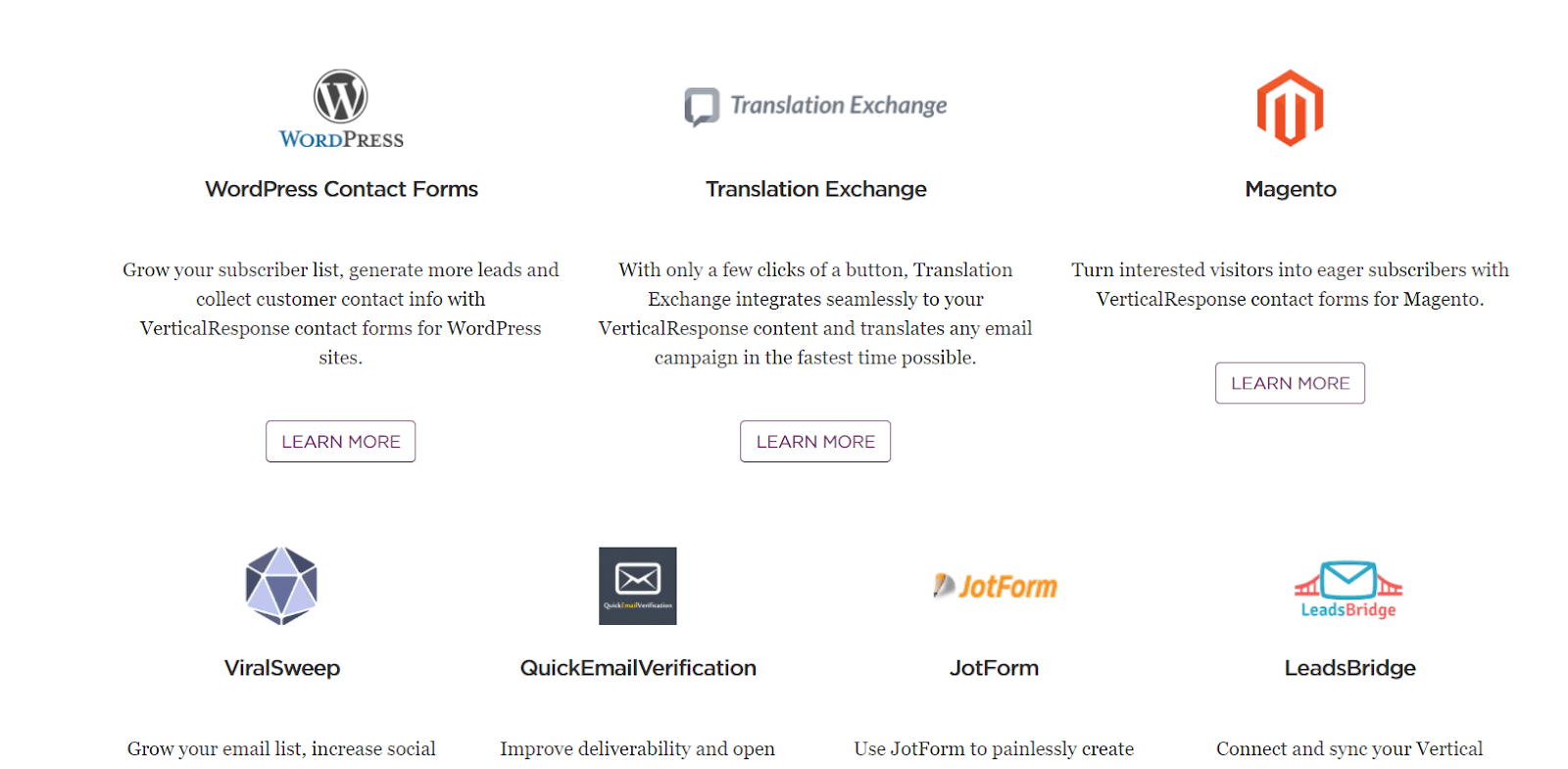 VerticalResponse Integrations