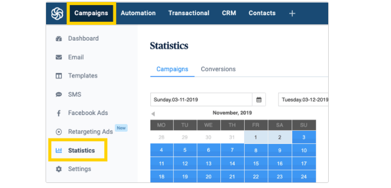 Sendinblue Campaign Tracking Features