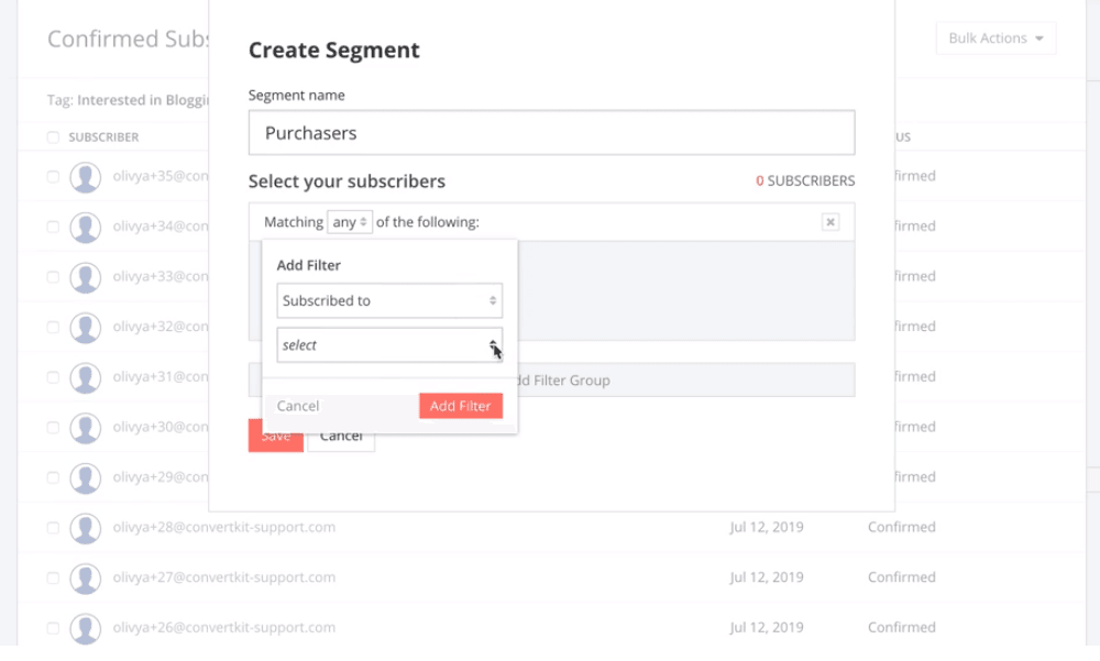 ConvertKit Segmenting