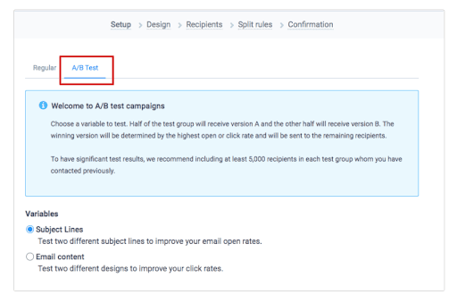 Sendinblue A/B Testing
