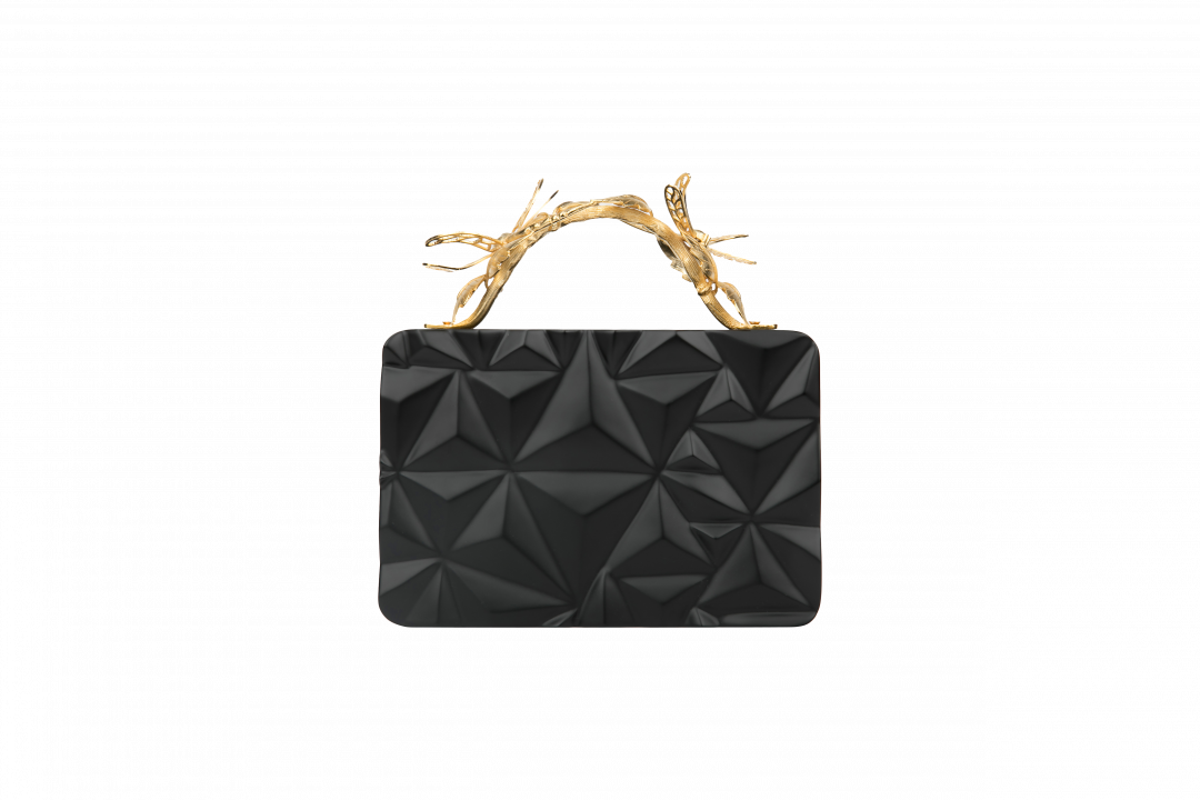 Triangle Black Grasshopper Clutch by  on curated-crowd.com