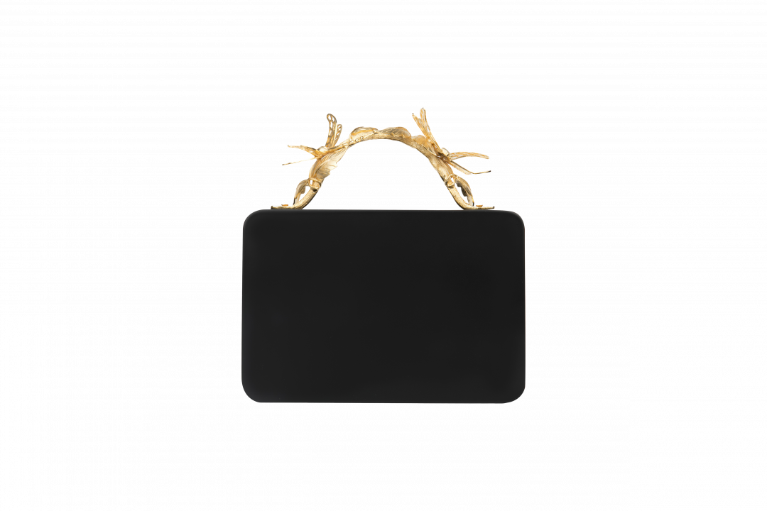 Triangle Black Grasshopper Clutch by  on curated-crowd.com