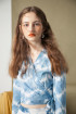 'Hand' | Tie-Dye Blue Top by YUNZO on curated-crowd.com