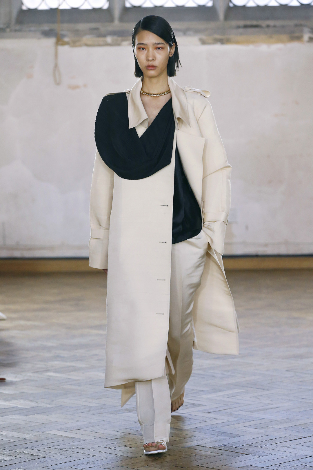 Classic Silk Trench Coat by  on curated-crowd.com