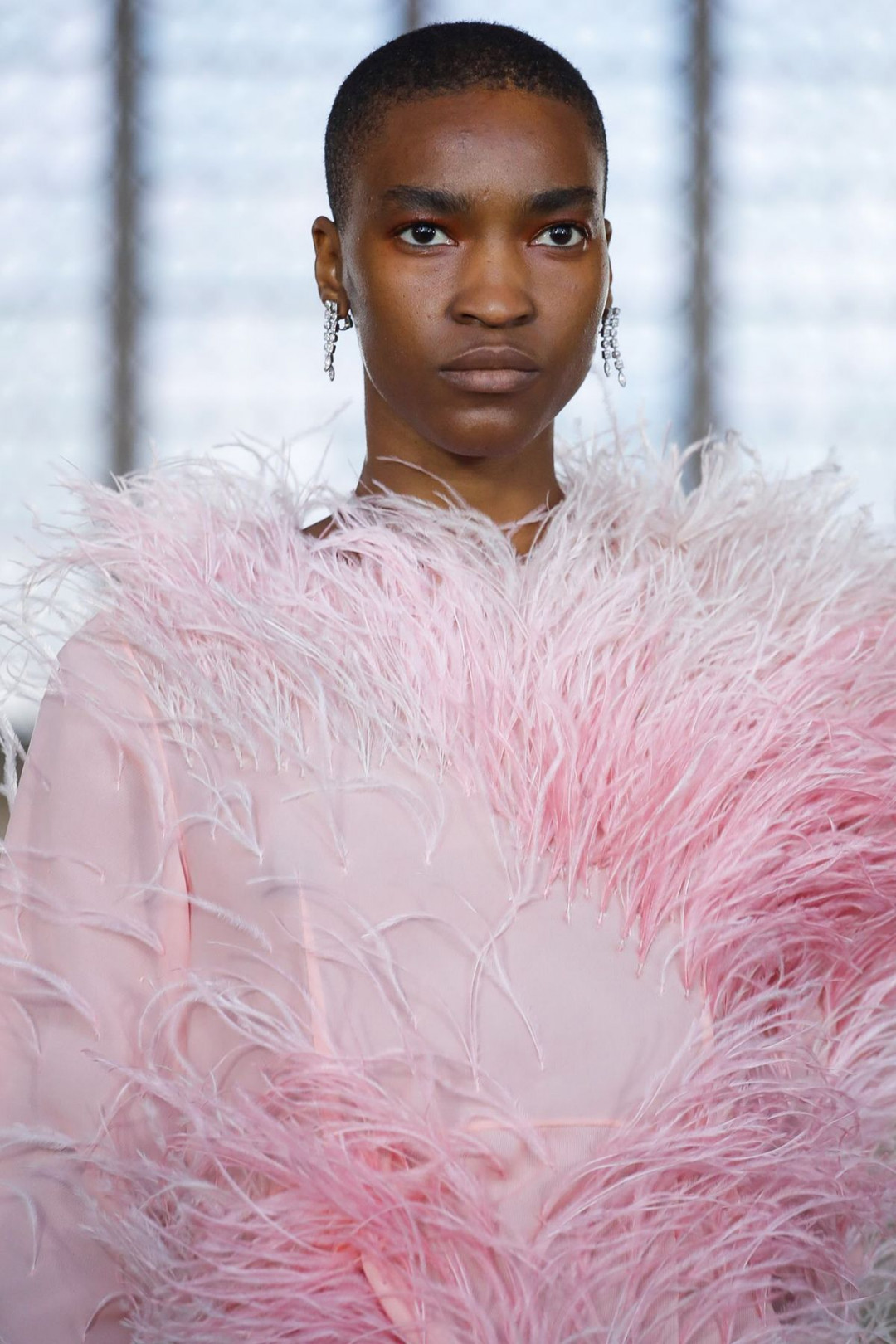 Tonal Feather Dress by  on curated-crowd.com