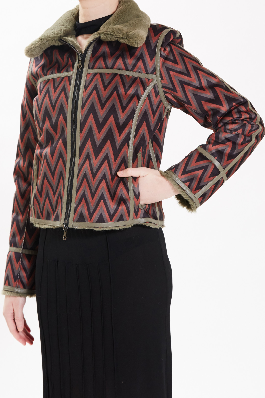 Audrey - Olive/Chevron by  on curated-crowd.com