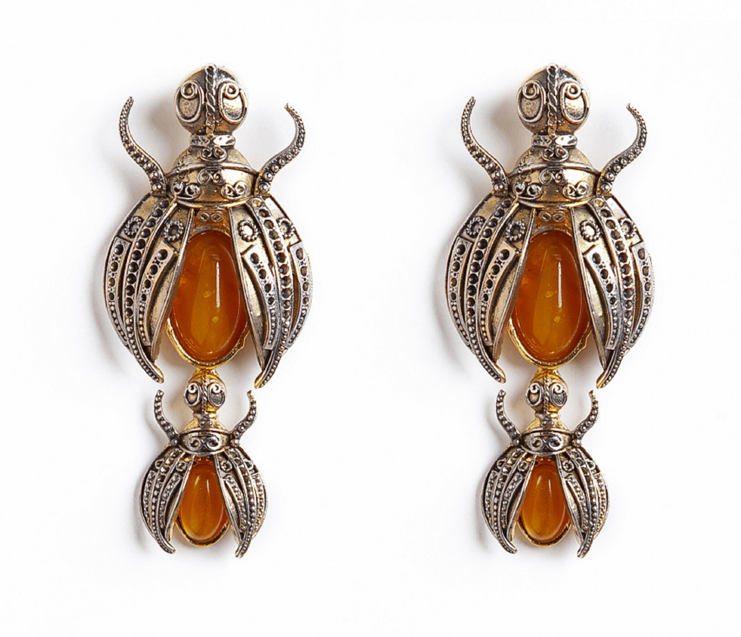 Scarab Luxury Earrings (Pierced) by  on curated-crowd.com