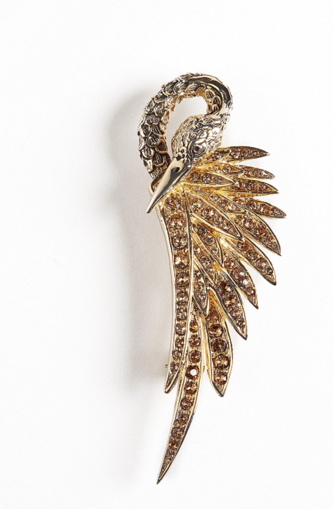 Gold Swan Costume Brooch by  on curated-crowd.com