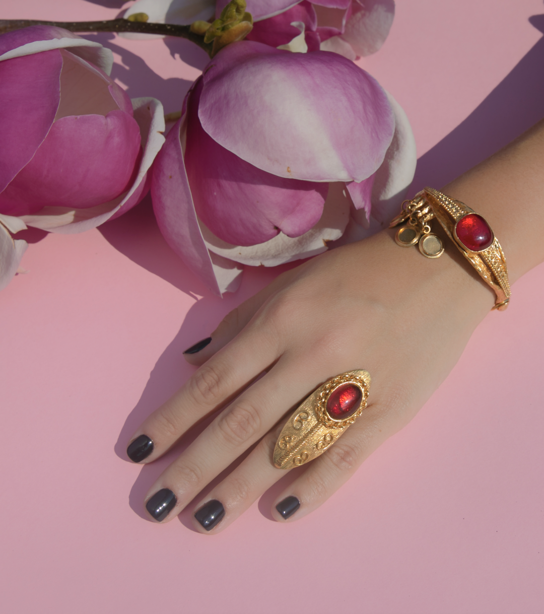 Ruby Shield Luxury Gold Ring by  on curated-crowd.com