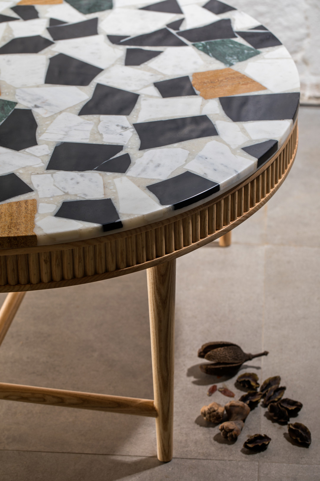 Mausam Coffee Table | Marble Off-cuts Top by  on curated-crowd.com