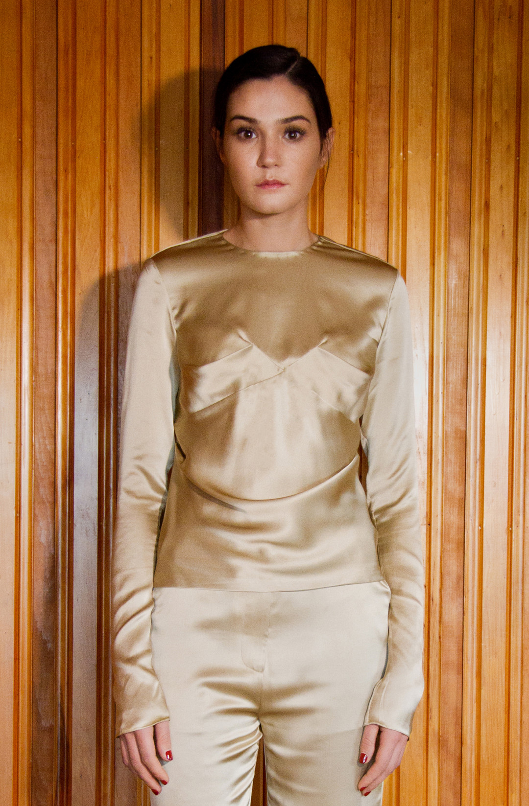 Knight Drape Top - Pale Gold by  on curated-crowd.com