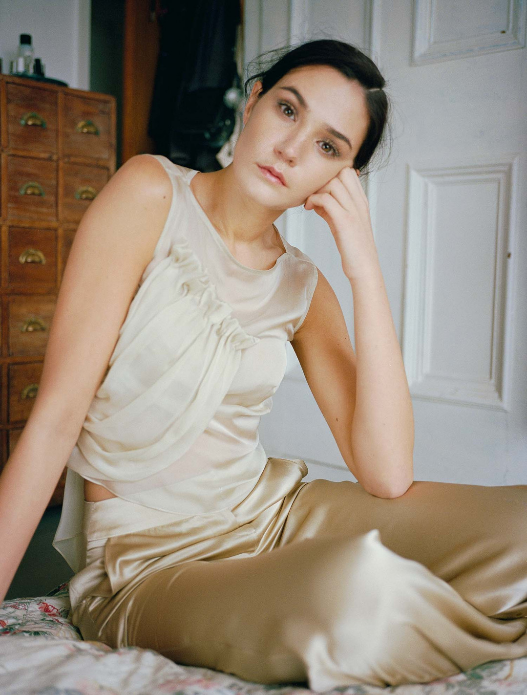 Aegis Draped Top - Pale Green by  on curated-crowd.com