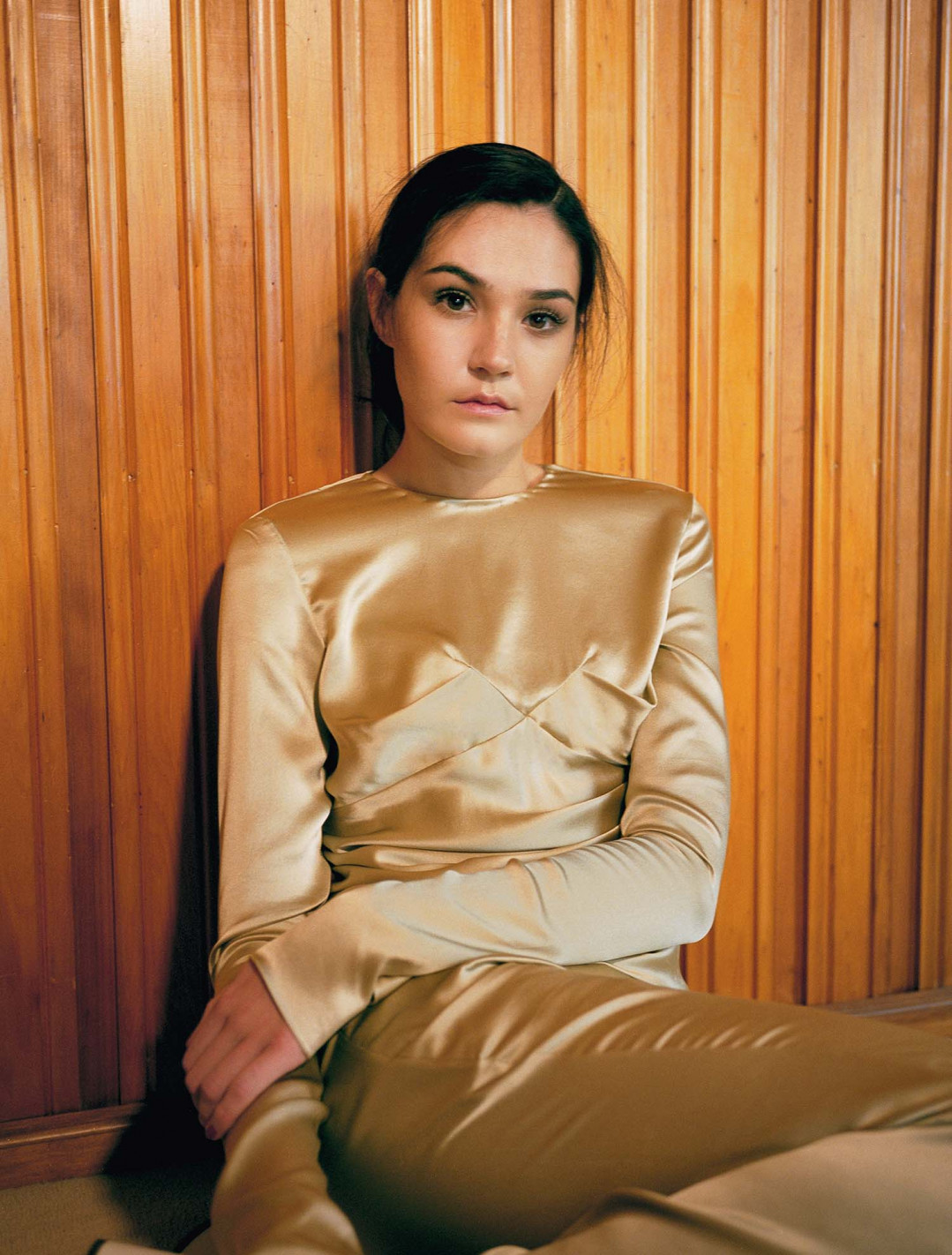 Knight Drape Top - Pale Gold by  on curated-crowd.com